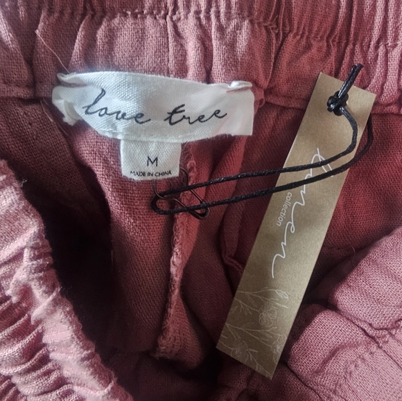NWT Love Tree Dusty Rose Linen Blend Shorts Size M - Picture 4 of 8